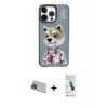 MARSİLYAN™- iPhone 13 Pro Max Kılıf Siluet Modern Özel Seri - Şeffaf Pasifik Cam Ekran Koruyucu + Rainbow Kamera Lens Koruma Cam - MI
