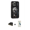 MARSİLYAN™- iPhone 13 Pro Max Kılıf Siluet Modern Özel Seri - Şeffaf Pasifik Cam Ekran Koruyucu + Raze Metal Kamera Lens - GD