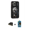 MARSİLYAN™- iPhone 13 Pro Max Kılıf Siluet Modern Özel Seri - Siyah 18D Cam Ekran Koruyucu + Gold Raze Metal Kamera Lens