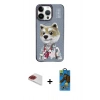 MARSİLYAN™- iPhone 13 Pro Max Kılıf Siluet Modern Özel Seri - Siyah 18D Cam Ekran Koruyucu + Pers Alüminyum Kamera Lens - KI