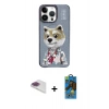 MARSİLYAN™- iPhone 13 Pro Max Kılıf Siluet Modern Özel Seri - Siyah 18D Cam Ekran Koruyucu + Pers Alüminyum Kamera Lens - GI