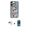 MARSİLYAN™- iPhone 13 Pro Max Kılıf Siluet Modern Özel Seri - Siyah 18D Cam Ekran Koruyucu + Pers Alüminyum Kamera Lens - GD