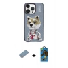 MARSİLYAN™- iPhone 13 Pro Max Kılıf Siluet Modern Özel Seri - Siyah 18D Cam Ekran Koruyucu + Shine Kamera Lens Koruma Cam - GI
