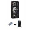 MARSİLYAN™- iPhone 13 Pro Max Kılıf Siluet Modern Özel Seri - Siyah 3D Antistatik Hayalet Cam Ekran Koruyucu + Shine Kamera Lens Koruma Cam - PE