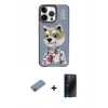 MARSİLYAN™- iPhone 13 Pro Max Kılıf Siluet Modern Özel Seri - Siyah 3D Antistatik Hayalet Cam Ekran Koruyucu + Shine Kamera Lens Koruma Cam - PE