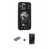 MARSİLYAN™- iPhone 13 Pro Max Kılıf Siluet Modern Özel Seri - Siyah 3D Antistatik Hayalet Cam Ekran Koruyucu + Renkli Kamera Lens Koruma Cam - YL