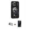 MARSİLYAN™- iPhone 13 Pro Max Kılıf Siluet Modern Özel Seri - Siyah 3D Antistatik Hayalet Cam Ekran Koruyucu + Rainbow Kamera Lens Koruma Cam - MI