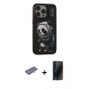 MARSİLYAN™- iPhone 13 Pro Max Kılıf Siluet Modern Özel Seri - Siyah 3D Antistatik Hayalet Cam Ekran Koruyucu + Renkli Kamera Lens Koruma Cam - TU