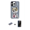 MARSİLYAN™- iPhone 13 Pro Max Kılıf Siluet Modern Özel Seri - Siyah 3D Antistatik Hayalet Cam Ekran Koruyucu + Renkli Kamera Lens Koruma Cam - PE