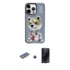 MARSİLYAN™- iPhone 13 Pro Max Kılıf Siluet Modern Özel Seri - Siyah 3D Antistatik Hayalet Cam Ekran Koruyucu + Renkli Kamera Lens Koruma Cam - YL