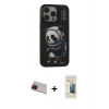 MARSİLYAN™- iPhone 13 Pro Max Kılıf Siluet Modern Özel Seri - Siyah 6D Mat Seramik Hayalet Nano Ekran Koruyucu + Rainbow Kamera Lens Koruma Cam - KI