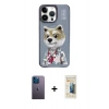 MARSİLYAN™- iPhone 13 Pro Max Kılıf Siluet Modern Özel Seri - Siyah 6D Mat Seramik Hayalet Nano Ekran Koruyucu + Neon Fosforlu Kamera Lens - MI