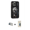 MARSİLYAN™- iPhone 13 Pro Max Kılıf Siluet Modern Özel Seri - Siyah 6D Mat Seramik Hayalet Nano Ekran Koruyucu + Rainbow Kamera Lens Koruma Cam - MI