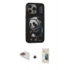 MARSİLYAN™- iPhone 13 Pro Max Kılıf Siluet Modern Özel Seri - Siyah 6D Mat Seramik Hayalet Nano Ekran Koruyucu + Pers Alüminyum Kamera Lens - GD