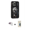 MARSİLYAN™- iPhone 13 Pro Max Kılıf Siluet Modern Özel Seri - Siyah 6D Mat Seramik Hayalet Nano Ekran Koruyucu + Pers Alüminyum Kamera Lens - GI