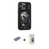 MARSİLYAN™- iPhone 13 Pro Max Kılıf Siluet Modern Özel Seri - Siyah 6D Mat Seramik Hayalet Nano Ekran Koruyucu + Renkli Kamera Lens Koruma Cam - SI