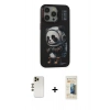 MARSİLYAN™- iPhone 13 Pro Max Kılıf Siluet Modern Özel Seri - Siyah 6D Mat Seramik Hayalet Nano Ekran Koruyucu + Shine Kamera Lens - GD