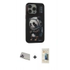 MARSİLYAN™- iPhone 13 Pro Max Kılıf Siluet Modern Özel Seri - Siyah 6D Mat Seramik Hayalet Nano Ekran Koruyucu + Rainbow Kamera Lens Koruma Cam - MR