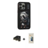 MARSİLYAN™- iPhone 13 Pro Max Kılıf Siluet Modern Özel Seri - Siyah 6D Mat Seramik Hayalet Nano Ekran Koruyucu + Raze Metal Kamera Lens - GD