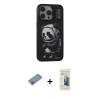 MARSİLYAN™- iPhone 13 Pro Max Kılıf Siluet Modern Özel Seri - Siyah 6D Mat Seramik Hayalet Nano Ekran Koruyucu + Shine Kamera Lens Koruma Cam - PE