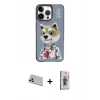 MARSİLYAN™- iPhone 13 Pro Max Kılıf Siluet Modern Özel Seri - Siyah Bilvis 3D Cam Ekran Koruyucu + Rainbow Kamera Lens Koruma Cam - BZ