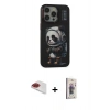 MARSİLYAN™- iPhone 13 Pro Max Kılıf Siluet Modern Özel Seri - Siyah Bilvis 3D Cam Ekran Koruyucu + Pers Alüminyum Kamera Lens - KI