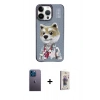 MARSİLYAN™- iPhone 13 Pro Max Kılıf Siluet Modern Özel Seri - Siyah Bilvis 3D Cam Ekran Koruyucu + Neon Fosforlu Kamera Lens - MI