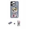 MARSİLYAN™- iPhone 13 Pro Max Kılıf Siluet Modern Özel Seri - Siyah Bilvis 3D Cam Ekran Koruyucu + Renkli Kamera Lens Koruma Cam - MI