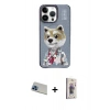 MARSİLYAN™- iPhone 13 Pro Max Kılıf Siluet Modern Özel Seri - Siyah Bilvis 3D Cam Ekran Koruyucu + Rainbow Kamera Lens Koruma Cam - MI