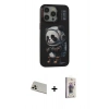 MARSİLYAN™- iPhone 13 Pro Max Kılıf Siluet Modern Özel Seri - Siyah Bilvis 3D Cam Ekran Koruyucu + Rose Gold Rainbow Kamera Lens Koruma Cam