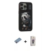 MARSİLYAN™- iPhone 13 Pro Max Kılıf Siluet Modern Özel Seri - Siyah Bilvis 3D Cam Ekran Koruyucu + Shine Kamera Lens Koruma Cam - PE