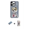 MARSİLYAN™- iPhone 13 Pro Max Kılıf Siluet Modern Özel Seri - Siyah Bilvis 3D Cam Ekran Koruyucu + Shine Kamera Lens Koruma Cam - PE