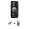 MARSİLYAN™- iPhone 13 Pro Max Kılıf Siluet Modern Özel Seri - Siyah Bilvis 3D Cam Ekran Koruyucu + Shine Kamera Lens Koruma Cam - GI