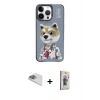 MARSİLYAN™- iPhone 13 Pro Max Kılıf Siluet Modern Özel Seri - Siyah Bilvis 3D Cam Ekran Koruyucu + Pers Alüminyum Kamera Lens - SABE