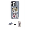 MARSİLYAN™- iPhone 13 Pro Max Kılıf Siluet Modern Özel Seri - Siyah Bilvis 3D Cam Ekran Koruyucu + Renkli Kamera Lens Koruma Cam - TU