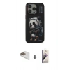 MARSİLYAN™- iPhone 13 Pro Max Kılıf Siluet Modern Özel Seri - Siyah Bilvis 3D Mat Cam Ekran Koruyucu + Pers Alüminyum Kamera Lens - GD