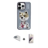 MARSİLYAN™- iPhone 13 Pro Max Kılıf Siluet Modern Özel Seri - Siyah Bilvis 3D Mat Cam Ekran Koruyucu + Pers Alüminyum Kamera Lens - SABE