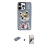 MARSİLYAN™- iPhone 13 Pro Max Kılıf Siluet Modern Özel Seri - Siyah Bilvis 3D Mat Cam Ekran Koruyucu + Renkli Kamera Lens Koruma Cam - SI
