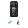 MARSİLYAN™- iPhone 13 Pro Max Kılıf Siluet Modern Özel Seri - Siyah Bilvis 3D Mat Cam Ekran Koruyucu + Shine Kamera Lens Koruma Cam - MI
