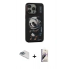 MARSİLYAN™- iPhone 13 Pro Max Kılıf Siluet Modern Özel Seri - Siyah Bilvis 3D Mat Cam Ekran Koruyucu + Pers Alüminyum Kamera Lens - SABE