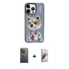 MARSİLYAN™- iPhone 13 Pro Max Kılıf Siluet Modern Özel Seri - Siyah Bilvis 3D Mat Cam Ekran Koruyucu + Neon Fosforlu Kamera Lens - YL
