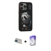 MARSİLYAN™- iPhone 13 Pro Max Kılıf Siluet Modern Özel Seri - Siyah Bilvis 5in1 3D Magic Cam Ekran Koruyucu + Rainbow Kamera Lens Koruma Cam - MI