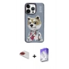 MARSİLYAN™- iPhone 13 Pro Max Kılıf Siluet Modern Özel Seri - Siyah Bilvis 5in1 3D Magic Cam Ekran Koruyucu + Kırmızı Pers Alüminyum Kamera Lens