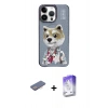 MARSİLYAN™- iPhone 13 Pro Max Kılıf Siluet Modern Özel Seri - Siyah Bilvis 5in1 3D Magic Cam Ekran Koruyucu + Renkli Kamera Lens Koruma Cam - PE