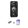 MARSİLYAN™- iPhone 13 Pro Max Kılıf Siluet Modern Özel Seri - Siyah Bilvis 5in1 3D Magic Cam Ekran Koruyucu + Renkli Kamera Lens Koruma Cam - TU