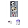 MARSİLYAN™- iPhone 13 Pro Max Kılıf Siluet Modern Özel Seri - Siyah Bilvis 5in1 3D Magic Cam Ekran Koruyucu + Pers Alüminyum Kamera Lens - GI