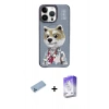 MARSİLYAN™- iPhone 13 Pro Max Kılıf Siluet Modern Özel Seri - Siyah Bilvis 5in1 3D Magic Cam Ekran Koruyucu + Mavi Shine Kamera Lens Koruma Cam