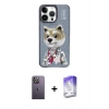 MARSİLYAN™- iPhone 13 Pro Max Kılıf Siluet Modern Özel Seri - Siyah Bilvis 5in1 3D Magic Cam Ekran Koruyucu + Neon Fosforlu Kamera Lens - BZ