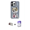 MARSİLYAN™- iPhone 13 Pro Max Kılıf Siluet Modern Özel Seri - Siyah Bilvis 5in1 3D Magic Cam Ekran Koruyucu + Rainbow Kamera Lens Koruma Cam - KI