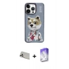 MARSİLYAN™- iPhone 13 Pro Max Kılıf Siluet Modern Özel Seri - Siyah Bilvis 5in1 3D Magic Cam Ekran Koruyucu + Rainbow Kamera Lens Koruma Cam - BZ